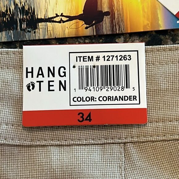 NEW Hang Ten Mens Tan Hybrid Shorts - Picture 7 of 10